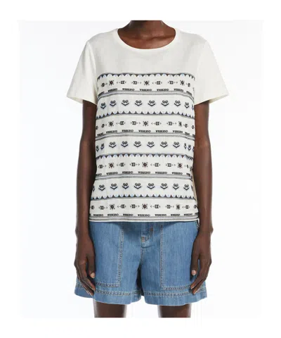 Weekend Max Mara Round Neck Short Sleeve T-shirt In White