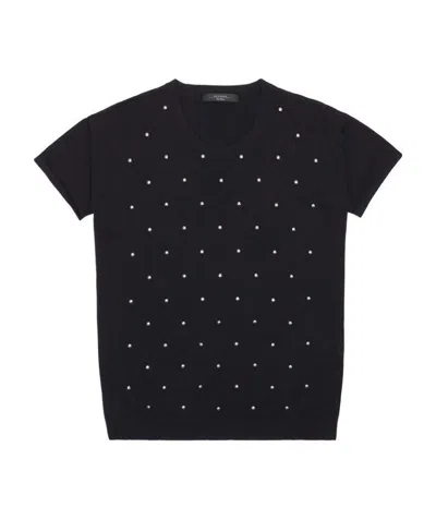 Weekend Max Mara Round-neck Short-sleeved Pullover In Black