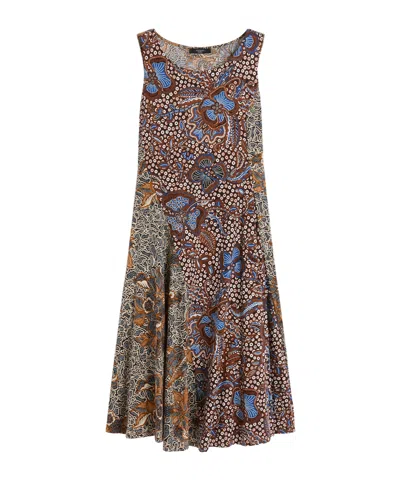 Weekend Max Mara Round Neck Sleeveless Dress In Brown