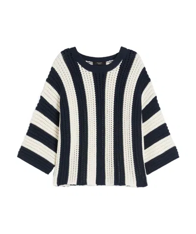 Weekend Max Mara Round Neck Sweater In Navy Blue