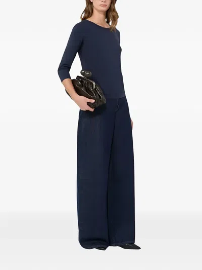 Weekend Max Mara Round Neck T-shirt In Blue