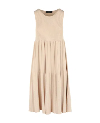 Weekend Max Mara Round-necked Horn Dress In Nude