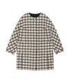 Weekend Max Mara Round-necked Plaid Coat In White