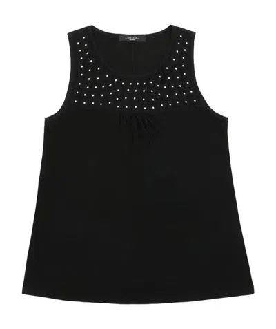 Weekend Max Mara Round-necked Sleeveless Dress In Black