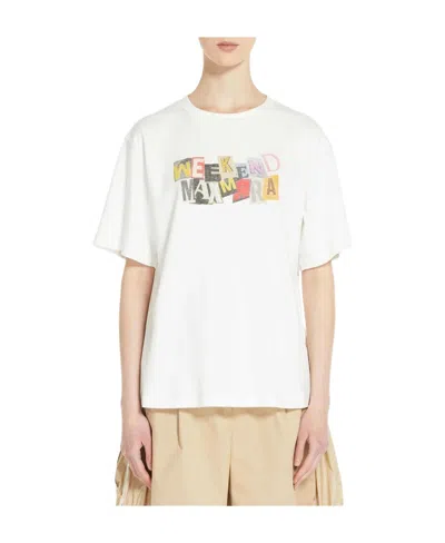 Weekend Max Mara Round-necked T-shirt In White
