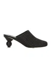 Weekend Max Mara 55mm Woven Slide Mules In Black