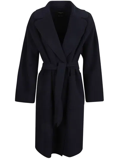 Weekend Max Mara Resin Wool Coat In Black
