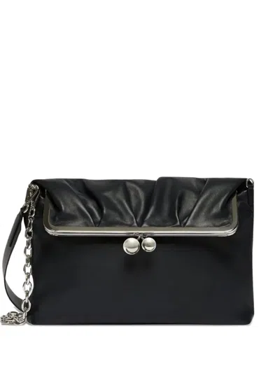 Weekend Max Mara Ruched Chain Shoulder Bag In Black