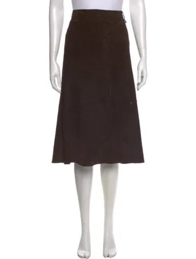Pre-owned Weekend Max Mara Ruffle Embellishment Knee-length Skirt In Brown