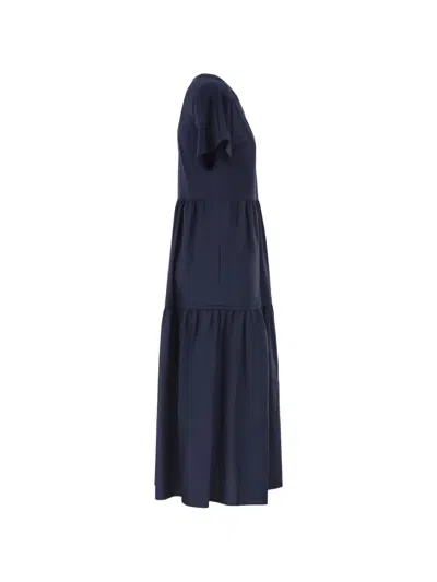 Weekend Max Mara Ruffled Jersey Dress In Blue