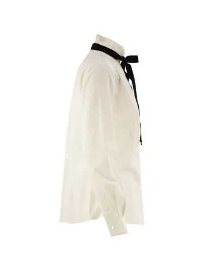 Weekend Max Mara Ruffled Pleated-bib Shirt In White