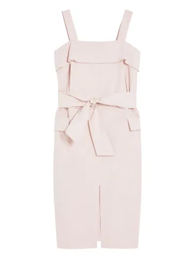 Weekend Max Mara Ruffled Strap Belted Dress In Neutral