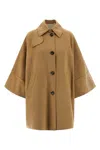 Weekend Max Mara Rufo Single-breasted Wool Coat In Brown