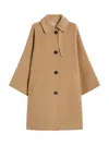 Weekend Max Mara Rufo Single-breasted Wool Coat In Gold