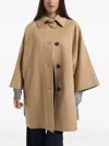 Weekend Max Mara Rufo Single-breasted Wool Coat In Brown