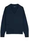Weekend Max Mara Saloon Knitted Cotton Jumper In Blue