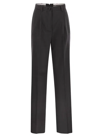 Weekend Max Mara Salsa Straight Leg Trousers In Virgin Wool In Animal Print