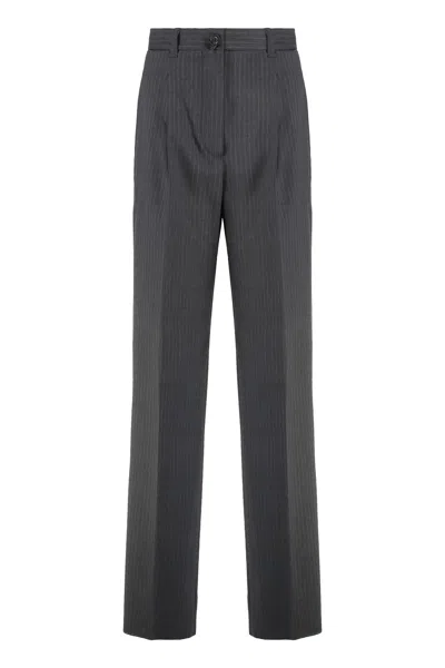 Weekend Max Mara Salsa Wool Trousers In Gray