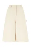 Weekend Max Mara Cotton Bermuda Shorts With Pockets And Loops In Neutral