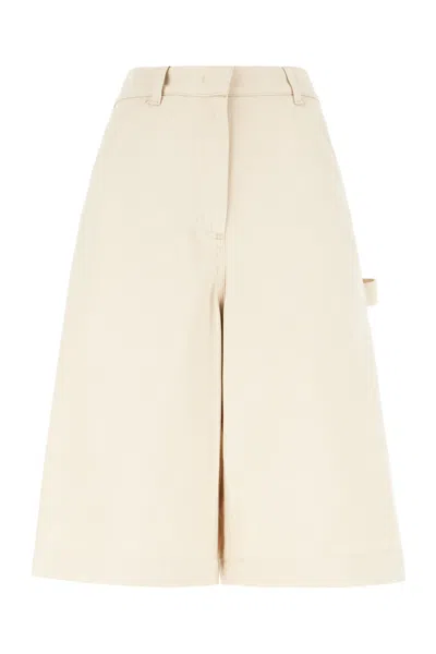 Weekend Max Mara Sand Cotton Bermuda Shorts In Neutral