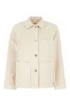Weekend Max Mara Denim Jacket With Collar And Front Pockets In Neutral