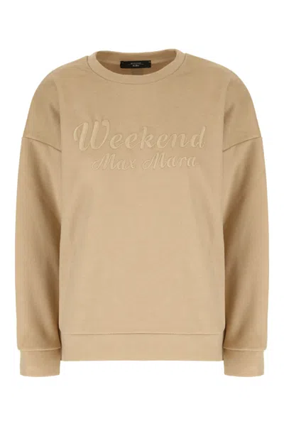 Weekend Max Mara Sand Polyester Blend Sweatshirt In Cacha