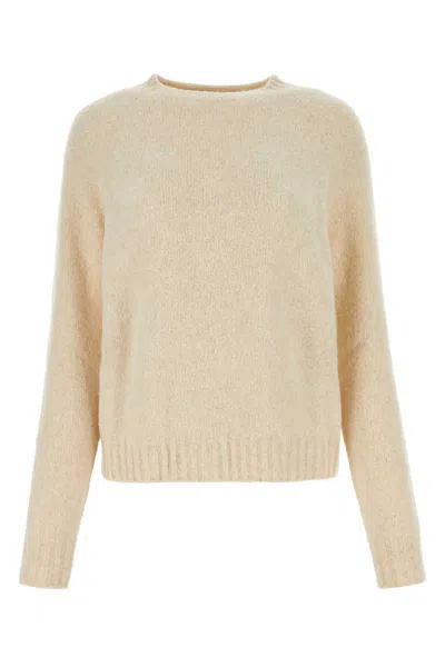 Weekend Max Mara Sand Stretch Alpaca Blend Ghiacci Sweater In Brown