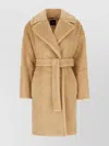 Weekend Max Mara Sand Wool Blend Coat In Brown