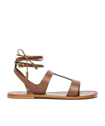 Weekend Max Mara Sandalo In Pelle In Brown