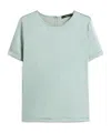 Weekend Max Mara Satin And Jersey T-shirt In Blue