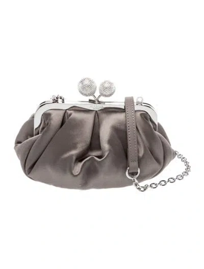 Pre-owned Weekend Max Mara Satin Evening Bag In Gray