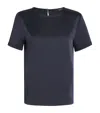 Weekend Max Mara Amburgo T-shirt In Satin And Jersey In Blue