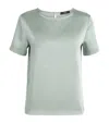 Weekend Max Mara Satin-front T-shirt In Green