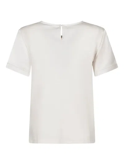 WEEKEND MAX MARA SATIN KEYHOLE T-SHIRT