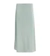 Weekend Max Mara Satin Midi Skirt In Green