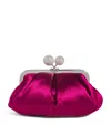 Weekend Max Mara Satin Pasticcino Clutch Bag In Pink