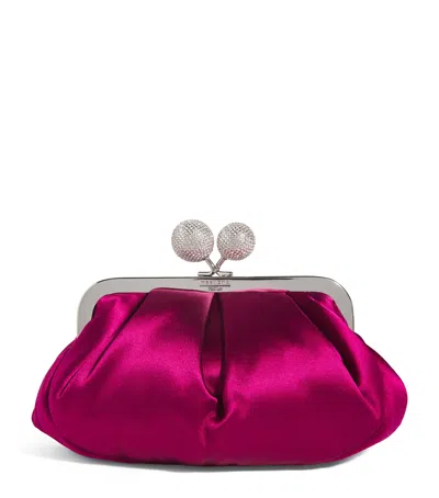 Weekend Max Mara Satin Pasticcino Clutch Bag In Pink