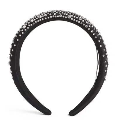 Weekend Max Mara Satin Rhinestone Headband In Black