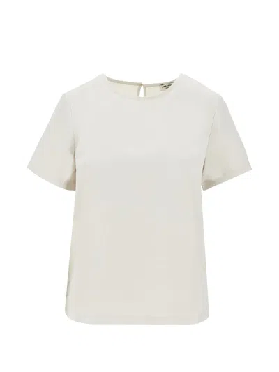 Weekend Max Mara Satin Short-sleeve T-shirt In White