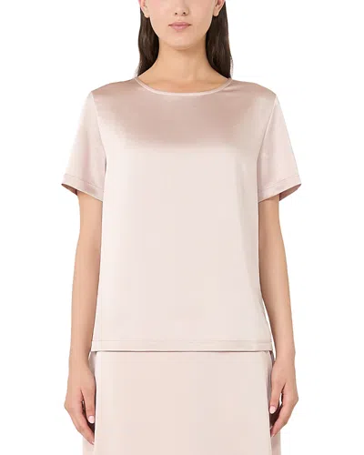 Weekend Max Mara Satin Tee In Pink