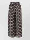 Weekend Max Mara Printed Wide Leg Trousers In Black