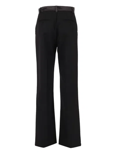 Weekend Max Mara Satin Waistband Trousers In Black