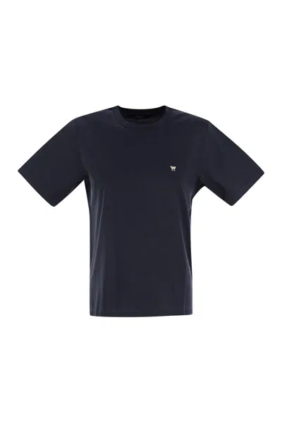 Weekend Max Mara T-shirt With Round Neck And Short Sleeves In Black