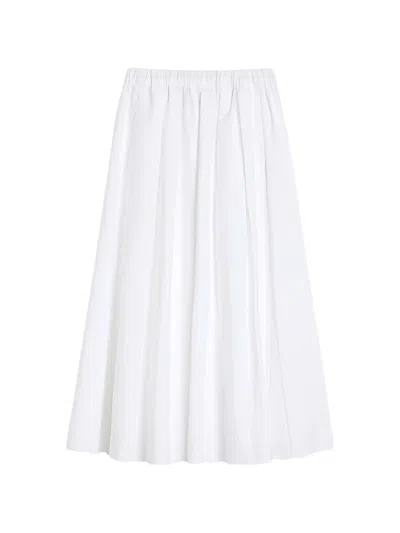 Weekend Max Mara Elastic Waist Midi Skirt In White