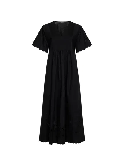 Weekend Max Mara Scalloped Maxi Dress In Black