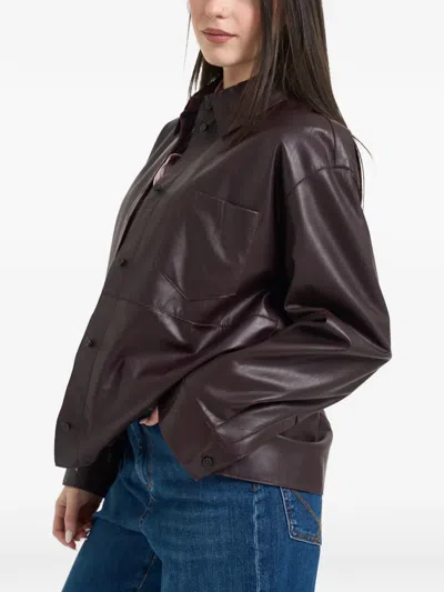 Weekend Max Mara Scatola Pocket Overshirt In Brown