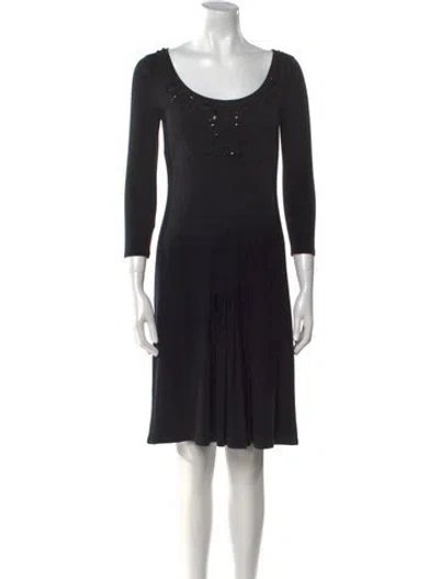 Pre-owned Weekend Max Mara Scoop Neck Knee-length Dress In Black