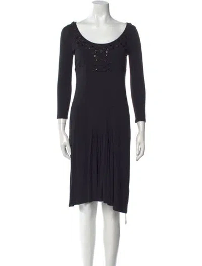 Pre-owned Weekend Max Mara Scoop Neck Knee-length Dress In Black