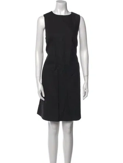 Pre-owned Weekend Max Mara Scoop Neck Knee-length Dress In Black