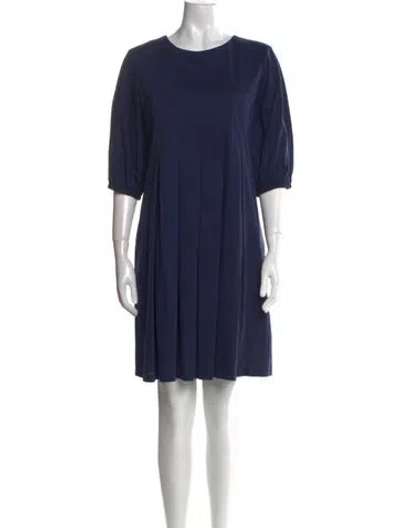 Pre-owned Weekend Max Mara Scoop Neck Knee-length Dress In Blue